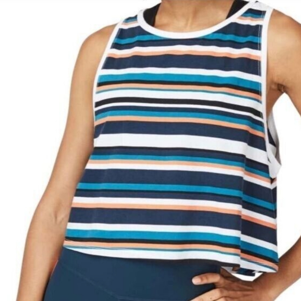 NWT Sweaty Betty Striped Summer Crop Vest Tank Top